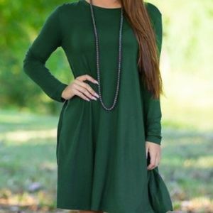 Piko Long Sleeved Dress in Green